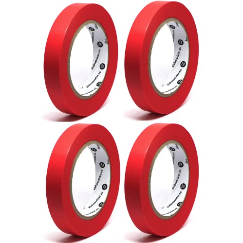 klebemeister 4x Rollen 19mm STRONG ULTRA SCHARF Rot Goldband Premium Abklebeband Malerband, Marke von klebemeister