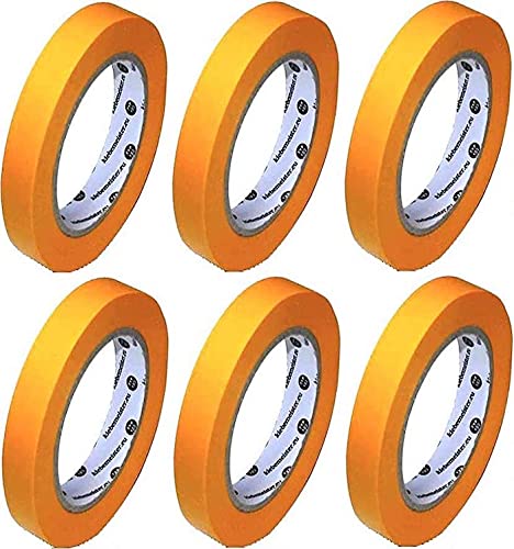klebemeister 6x Rollen | 12mm x 50m | Maler Abdeckband | Goldband (soft) von klebemeister