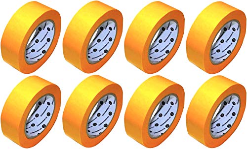 8x Rollen | 38mm x 50m | Goldband (soft) | Maler Abdeckband | klebemeister.eu… von klebemeister
