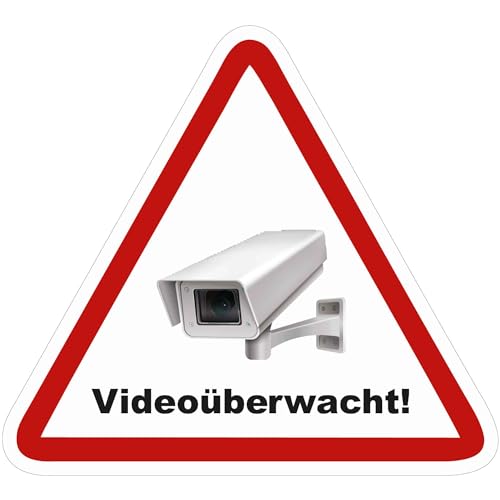 Kleberio® 1 Selbstklebender PVC Aufkleber Warnschild 27 x 25 mm SEHR KLEIN!! - Videoüberwachung - Piktogramm Hinweis Aufkleber von kleberio