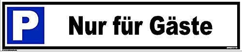 Kleberio® Parkplatz Schild 52 x 11 cm - Nur für Gäste - stabile Aluminiumverbundplatte von kleberio