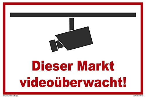 Kleberio® Warn Schild 30 x 20 cm - Dieser Markt - stabile Aluminiumverbundplatte von kleberio