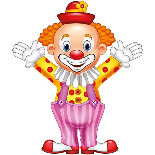Kleberio Aufkleber Clown Circus Sticker Set selbstklebend Autoaufkleber Kinder Album Kindergarten Wohnwagen Dekoration Set Car Caravan 24 x 20 cm von kleberio