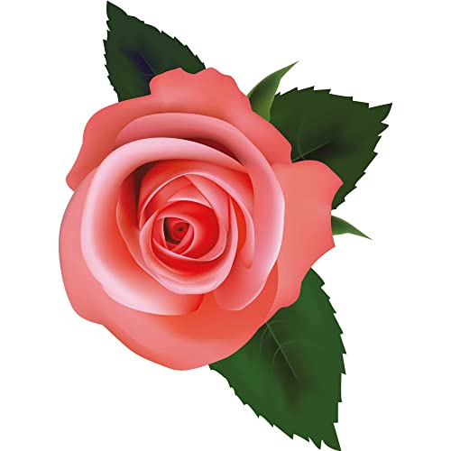 Kleberio Aufkleber Rose rosa Autoaufkleber wasserfest Blumen Mülltonne Blumenwiese Dekoration Liebe selbstklebend Fensterbild Fliesenaufkleber für Kinder und Erwachsene 7 x 10 cm von kleberio