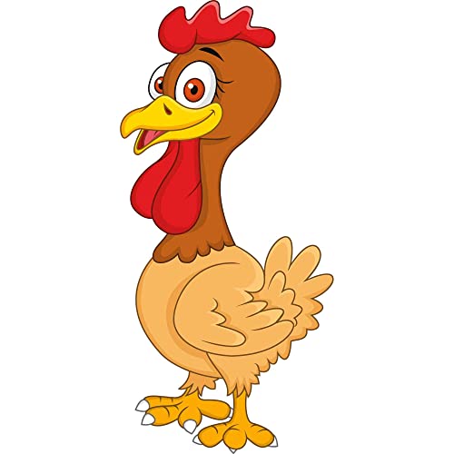 Kleberio Aufkleber Roter Hahn wasserfest Sticker Familie Vogel Huhn lächeln Tier Bauernhof Kinder Deko Autoaufkleber 28 x 13 cm von kleberio