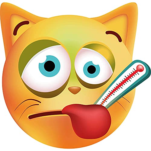 Kleberio Aufkleber lustig Katze krank Fieber wetterfest Autoaufkleber Wohnmobil Mülltonnenaufkleber Wohnwagen Moped LKW Coole Sticker Set Car Sticker Aufkleber Auto Kinderzimmer 10 x 10 cm von kleberio