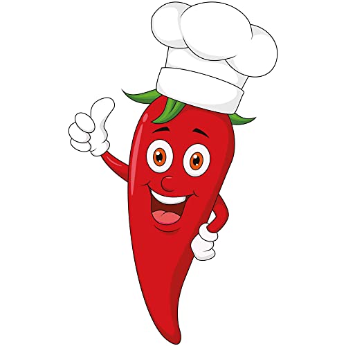 Kleberio Aufkleber rote scharfe Chilischote mit Kochmütze wasserfest Gemüse Sticker Deko Küche Restaurant Autoaufkleber Deko 13 x 8 cm Kleberio Aufkleber rote scharfe Chilischote mit Kochmütze wasserfest Gemüse Sticker Deko Küche Restaurant Autoaufkleber Deko 13 x 8 cm von kleberio