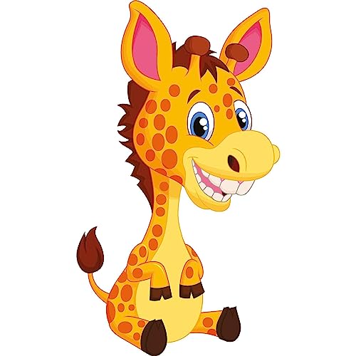 Kleberio Aufkleber Giraffen wasserfest Familie Aufkleber Tropisch Wüste lächeln Afrika Tier Sticker langer Hals Deko Autoaufkleber 13 x 7 cm von kleberio