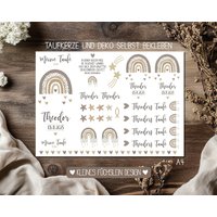 Folie Für Taufkerze Regenbogen, Kerzentattoo, Kerzensticker, Taufe Dekoration, Tattoofolie Kerzen, A4, Patenkerze + Basteln von kleinesfuechslein