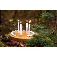 Adventskranz Holz Eiche Mit Adventskalender Inkl. 24 Murmeln Und 8 Kerzen Für Weihnachten, Wiederverwendbar, Familie, Erwachsene, Kinder von klotzaufklotz