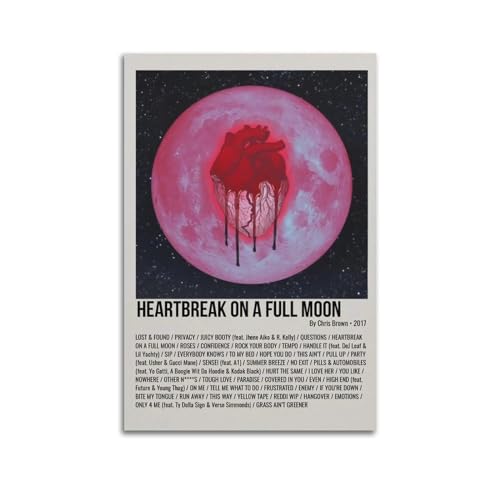 klouds Chris Brown Heartbreak on a Full Moon Poster, dekoratives Gemälde, Leinwand, Schlafzimmer, Kunst, Wohnzimmer, Dekoration, modern, ästhetisches Poster, 30 x 45 cm, ungerahmt klouds Chris Brown Heartbreak on a Full Moon Poster, dekoratives Gemälde, Leinwand, Schlafzimmer, Kunst, Wohnzimmer, Dekoration, modern, ästhetisches Poster, 30 x 45 cm, ungerahmt von klouds