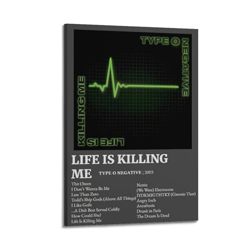 klouds Poster "Type O Negative Life Is Killing Me", dekoratives Gemälde, Leinwand, Schlafzimmer, Kunst, Wohnzimmerdekoration, modernes ästhetisches Poster, 30 x 45 cm, Rahmenstil klouds Poster "Type O Negative Life Is Killing Me", dekoratives Gemälde, Leinwand, Schlafzimmer, Kunst, Wohnzimmerdekoration, modernes ästhetisches Poster, 30 x 45 cm, Rahmenstil von klouds