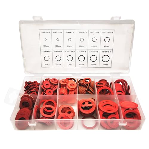 600pcs Crush Waschmaschine Kit glatte Verschleiß-resistente Versiegelung Flachloser Sortiment Kit Rotstahlpapier Abflussstopp Dichtung für Automobile, Motorräder Crush Waschmaschine 600pcs Crush Waschmaschine Kit glatte Verschleiß-resistente Versiegelung Flachloser Sortiment Kit Rotstahlpapier Abflussstopp Dichtung für Automobile, Motorräder Crush Waschmaschine von klxgMM