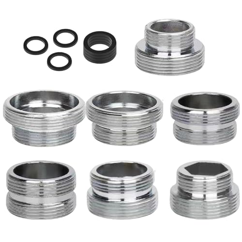 klxgMM Wasserhahn-Adapter, 7 Stück, 16–28 mm auf 22 mm, Wasserhahn-Adapter für Gartenschlauch, Wasserfilter, Standardschlauch über Umstellspüle zu klxgMM Wasserhahn-Adapter, 7 Stück, 16–28 mm auf 22 mm, Wasserhahn-Adapter für Gartenschlauch, Wasserfilter, Standardschlauch über Umstellspüle zu von klxgMM