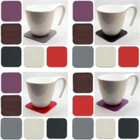 Leder Table Tops 10x10 cm Glasuntersetzer Untersetzer 2Er/4Er/6Er Set Verschiedener Farben Hohe Qualität Made in Deutschland von km2019