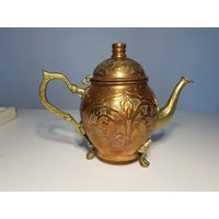 Vintage Kupfer Teekanne Von Ca 1900 Mit Stempel Alte Kaffeekanne Kanne Krug Karaffe von kmdvintage