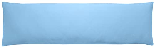 Edel-Zwirn-Jersey Seitenschläferkissenbezug | 40 x 140 cm | Fühlt Sich angenehm an | Oeko-Tex Standard 100 | Strapazierfähig & Formstabil | Pflegeleicht (40 x 140 cm, Hellblau) von kneer KULTUR DER NACHT