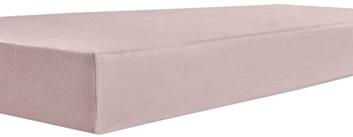 Fein-Jersey Spannbettlaken S | 90 bis 100 cm & 190 bis 200 cm | Perfekter Sitz | Oeko-Tex Standard 100 | Strapazierfähig | Pflegeleicht (Rosé, 90x190-100x200 cm) von kneer KULTUR DER NACHT