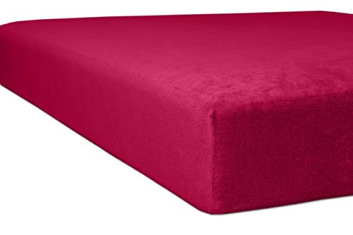 Flausch Frottee Spannbettlaken | Extra weich | Perfekter Sitz | Oeko-Tex Standard 100 | Nachhaltig | Pflegeleicht (Burgund, 140x200-160x200 cm) von kneer KULTUR DER NACHT