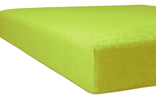 Flausch Frottee Spannbettlaken | Extra weich | Perfekter Sitz | Oeko-Tex Standard 100 | Nachhaltig | Pflegeleicht (Limone, 140x200-160x200 cm) von kneer KULTUR DER NACHT