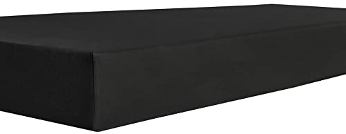 Vario-Stretch Topper Spannbettlaken | Perfekte Passform | Oeko-Tex Standard 100 | Hautfreundlich | Pflegeleicht (Schwarz, 180x200/4-12 cm) von kneer KULTUR DER NACHT