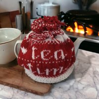 Teewärmer Handgefertigt Mit Tea Time Design von knittingcog