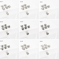 6Er Set | Möbelknäufe Krakeliert Weiß Verziert Feines Muster Boho Stil Leicht Anzubringen Montur in Silber Knober von knober