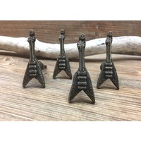 4Er Set Gitarrenknäufe - Musiker Antike Bronze Schubladenknäufe von knobpologie