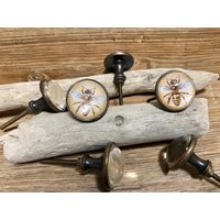 Clearance - 6Er Set Hummel Bee Glass Gesichtsknopf Honigbiene Möbelknopf Schubladengriff Metall Und Glasknopf Natur Dekor von knobpologie