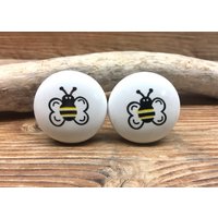 Set Von 2 Hummeln Bienen Knäufe - Honigbiene Möbelknopf Schubladengriff Natur Kinderzimmer Dekor von knobpologie