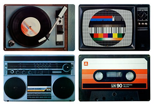 knora 4er-Set: Nostalgische Hifi-Elemente im 80er/Achtziger-Stil – Tischsets/Tischsets/Tischsets für Retro-Liebhaber von Out of the blue