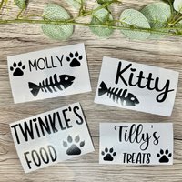 Personalisierte Katzenaufkleber | Benutzerdefinierte Katzen Leckerli Aufkleber Katzenfutter Auswahl Der Farben von knotandbowuk