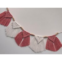 Wimpelkette Neuer Rosa Ton Natur/Makramee Deko Girlande/ Kinderzimmer Mädchen Knotenpunkt13 /Geschenkidee Dekoidee Macrame von knotenpunkt13macrame