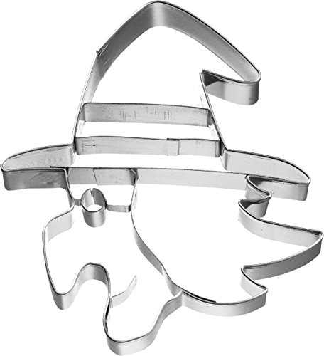 Präge - Ausstechform/Plätzchenform HEXENGESICHT seitlich (8 cm/Edelstahl - Rostfrei) HALLOWEEN von knusper.haus