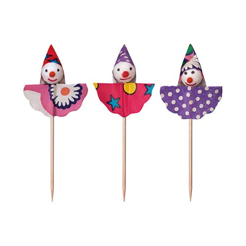 knusper.haus Party-Picker/Deko-Picker Clowns (8 cm - 5 Stück) DEKO - Highlight von knusper.haus