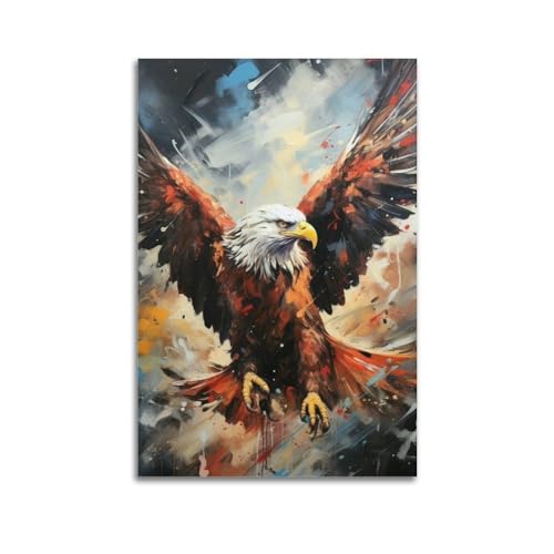 koanga Adler Farbe Kunst Malerei Tier Poster Dekorative Malerei Leinwand Wandposter und Kunstbild Druck Moderne Familie Schlafzimmer Dekor Poster 30 x 45 cm von koanga