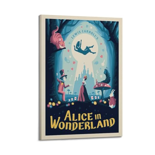 koanga Vintage Literarische Poster Alice im Wunderland, dekoratives Gemälde, Leinwand-Wandposter und Kunstdruck, modernes Familienschlafzimmer-Dekor-Poster, 30 x 45 cm von koanga