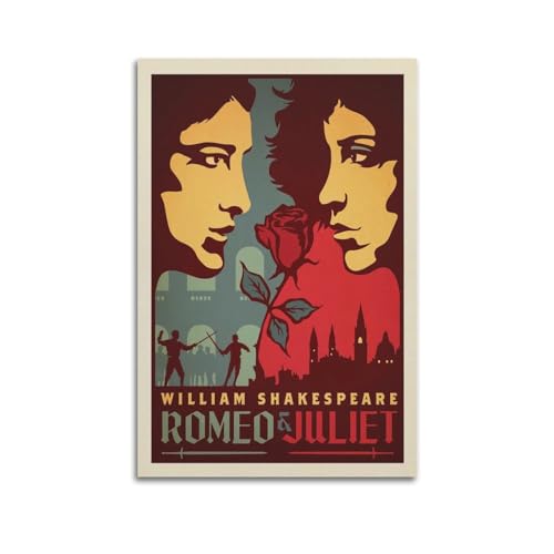 koanga Vintage Literarische Poster Romeo und Julia, dekoratives Gemälde, Leinwand-Wandposter und Kunstdruck, modernes Familienschlafzimmer-Dekor-Poster, 40 x 60 cm von koanga