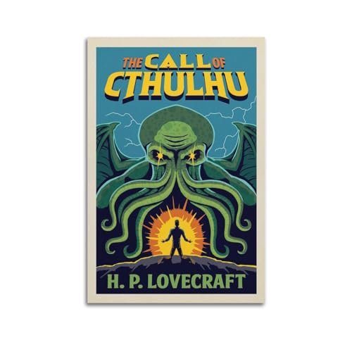 koanga Vintage Literarische Poster The Call Of Cthulhu, dekoratives Gemälde, Leinwand-Wandposter und Kunstdruck, modernes Familienschlafzimmer-Dekor-Poster, 50 x 75 cm von koanga