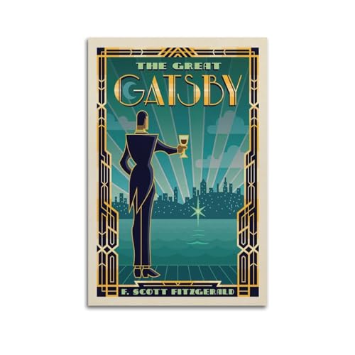 koanga Vintage Literarische Poster "The Great Gatsby", dekoratives Gemälde, Leinwand-Wandposter und Kunstdruck, modernes Familienschlafzimmer-Dekor-Poster, 40 x 60 cm koanga Vintage Literarische Poster "The Great Gatsby", dekoratives Gemälde, Leinwand-Wandposter und Kunstdruck, modernes Familienschlafzimmer-Dekor-Poster, 40 x 60 cm von koanga