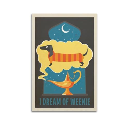 koanga Vintage Tierposter Aladdins Lampe und Dackel, dekoratives Gemälde, Leinwand-Wandposter und Kunstdruck, modernes Familienschlafzimmer-Dekor-Poster, 30 x 45 cm koanga Vintage Tierposter Aladdins Lampe und Dackel, dekoratives Gemälde, Leinwand-Wandposter und Kunstdruck, modernes Familienschlafzimmer-Dekor-Poster, 30 x 45 cm von koanga