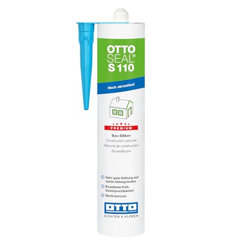 OTTOSEAL S110 Premium-Bau-Silikon 310 ml, inklusive kör4u Tülle (C04 Schwarz) von kör4u