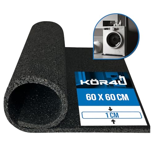 kör4u Premium Antivibrationsmatte 60x60x1cm, zuschneidbar, Schallschutzmatte, Gummimatte, Schwingungsdämpfer, geeignet als Waschmaschinenunterlage von kör4u