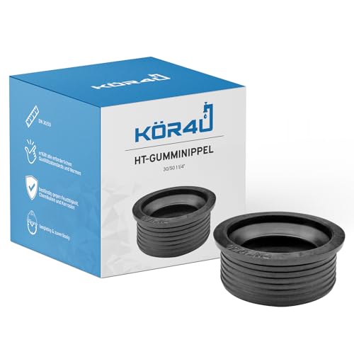 kör4u Siphon Spültisch Waschtisch Dichtung, 50x32mm, schwarz, Manschette, Gummimanschette, Gumminippel für Abflussrohr von kör4u