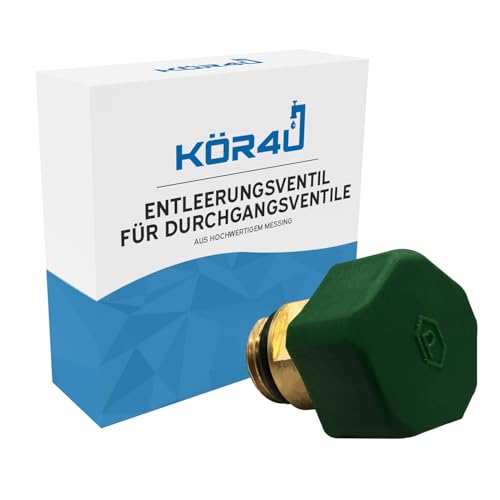 kör4u Entleerungsventil für Durchgangsventile, Messing, mit O-Ring von kör4u