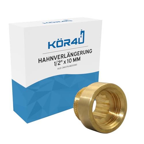 kör4u Hahnverlängerung Messing 1/2 Zoll x 10 mm, Gewindeverlängerung, Trinkwasser geeignet kör4u Hahnverlängerung Messing 1/2 Zoll x 10 mm, Gewindeverlängerung, Trinkwasser geeignet von kör4u