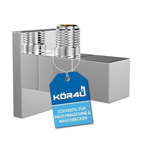 kör4u Design Eckventil 1/2 x 3/8 Zoll, eckiges Wasserabsperrventil, Chrom, mit Schnellverschluss, für Bad, Küche, Waschbecken & Spüle, inkl. Rosette kör4u Design Eckventil 1/2 x 3/8 Zoll, eckiges Wasserabsperrventil, Chrom, mit Schnellverschluss, für Bad, Küche, Waschbecken & Spüle, inkl. Rosette von kör4u