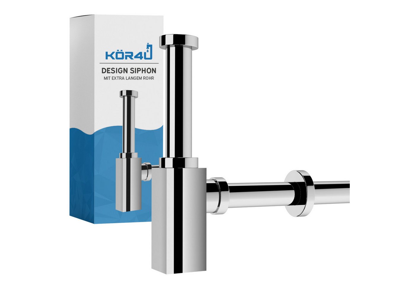 kör4u Siphon kör4u Premium Design Siphon 1 1/4x32mm eckig chrom" von kör4u