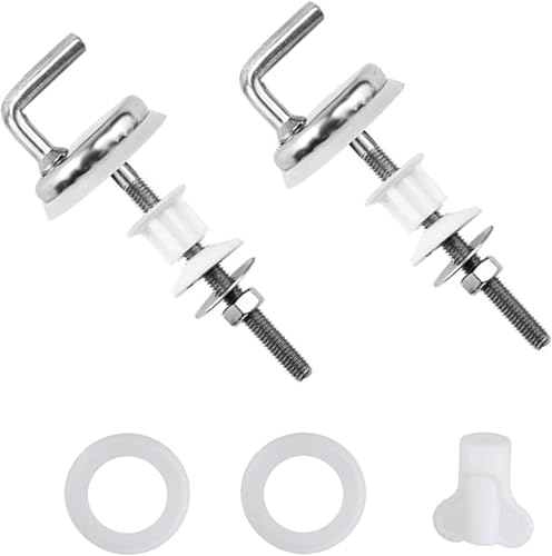 2 Stück WC-Sitzbeschläge – Universal Fit WC-Sitz-Scharniere Ersatz-Set – Verstellbare Befestigungsschrauben – Rostbeständiger Edelstahl & Kunststoff – Einfache Installation, sichere und langlebige 2 Stück WC-Sitzbeschläge – Universal Fit WC-Sitz-Scharniere Ersatz-Set – Verstellbare Befestigungsschrauben – Rostbeständiger Edelstahl & Kunststoff – Einfache Installation, sichere und langlebige von kofihety