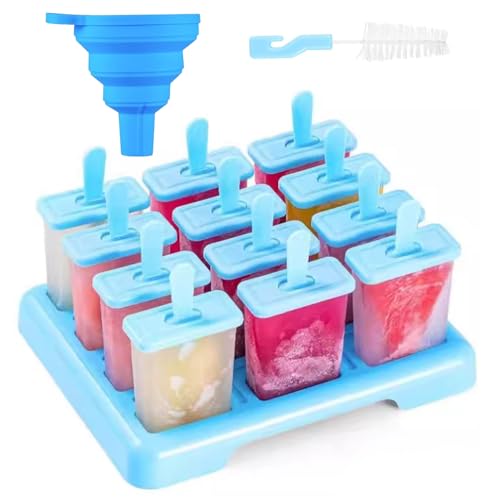 9er Set Eisformen Eis am Stiel – Wiederverwendbare Silikon-Eisformen für Kinder und Erwachsene – BPA-frei, leicht zu reinigen – Kreative Eiscremeformen für hausgemachte Eiskreationen von kofihety